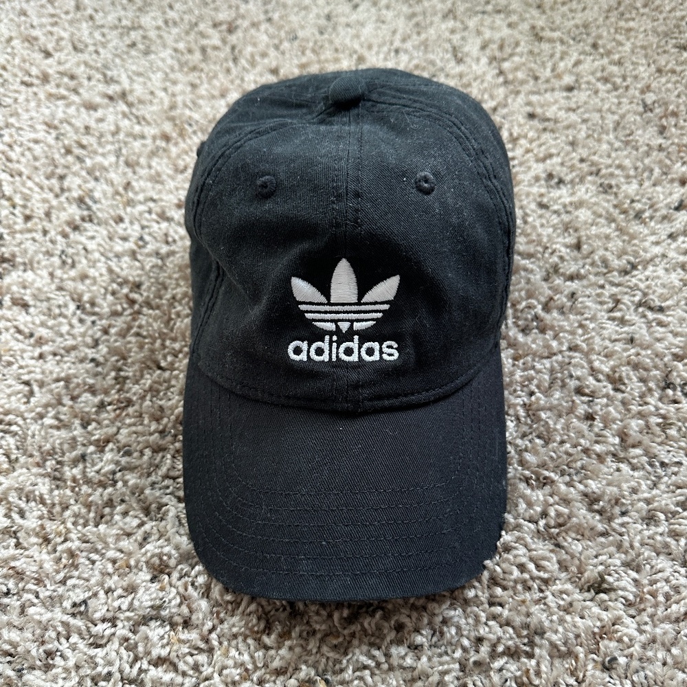 Adidas Women’s Hat Black with White Logo – Good Used Condition